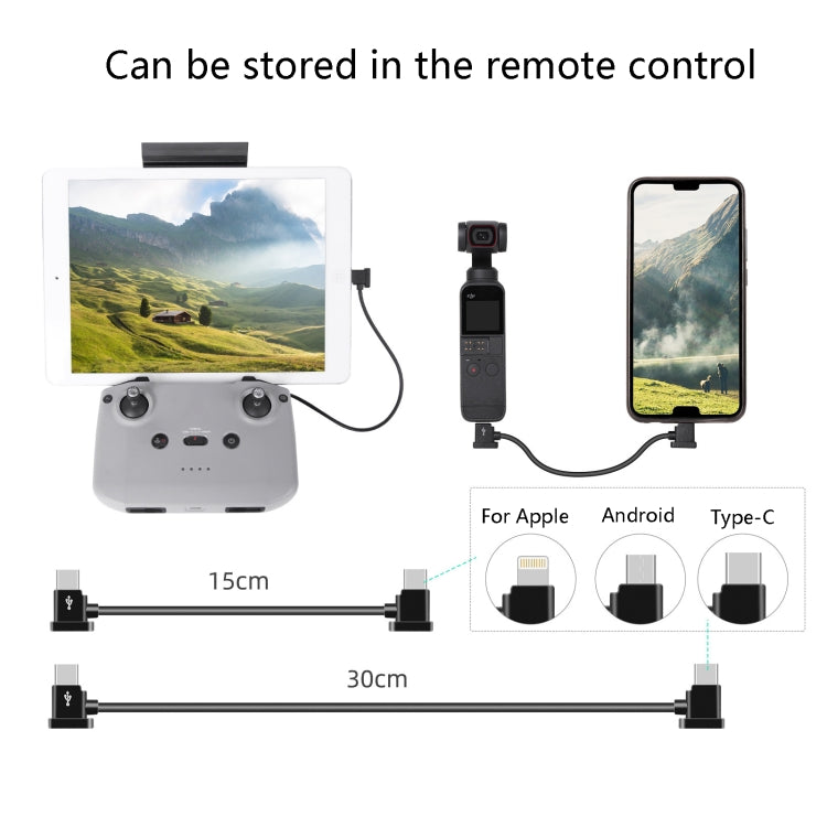 Sunnylife TY-X9304 Suitable For DJI Mavic Air 2S / DJI FPV Flight Glasses V2 / Mavic Mini2 / Osmo Pocket 2 Mobile Phone Tablet Cable 15cm Type-C to 8 Pin Cable - Other Accessories by PMC TechLife | Online Shopping South Africa | PMC TechLife | Buy Now Pay Later Mobicred