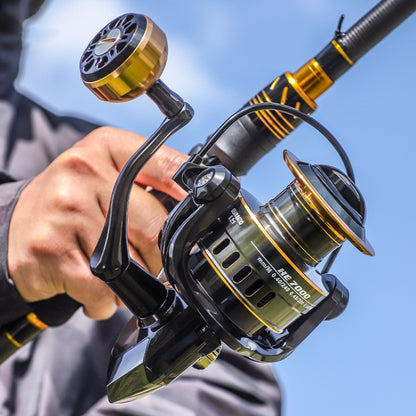 All Metal Rocker Arm Smooth Fishing Reel Spinning Reel, Spec: HE-5000 (Metal Grip) - Fishing Reels by PMC Jewellery | Online Shopping South Africa | PMC Jewellery | Buy Now Pay Later Mobicred