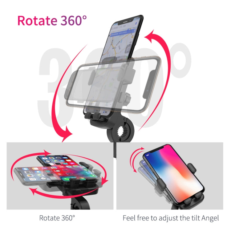 2 PCS Motorcycle Electrical Pedal Car Self-Lock Bracket Riding One-Button Shrink Mobile Phone Holder(Black M1) - Holder by PMC TechLife | Online Shopping South Africa | PMC TechLife | Buy Now Pay Later Mobicred