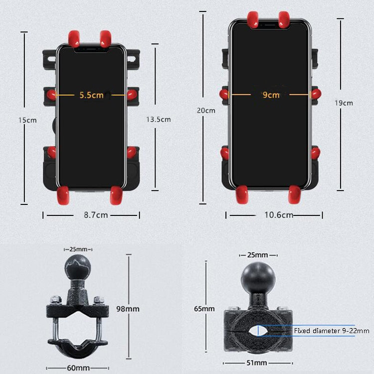 Motorcycle Metal Navigation Mobile Phone Bracket,Style: Rearview Mirror Installation (Anti-theft) - Holder by PMC TechLife | Online Shopping South Africa | PMC TechLife | Buy Now Pay Later Mobicred