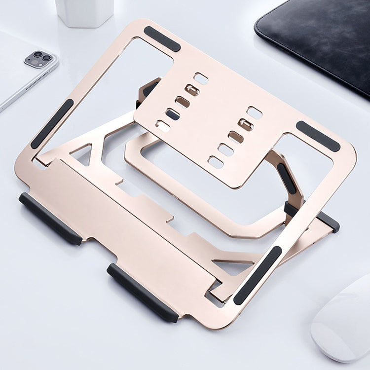 LH-T610 Aluminum Alloy Laptop Bracket Folding Lifting Desktop Cooling Bracket(Rose Gold) - Laptop Stand by PMC Jewellery | Online Shopping South Africa | PMC Jewellery | Buy Now Pay Later Mobicred