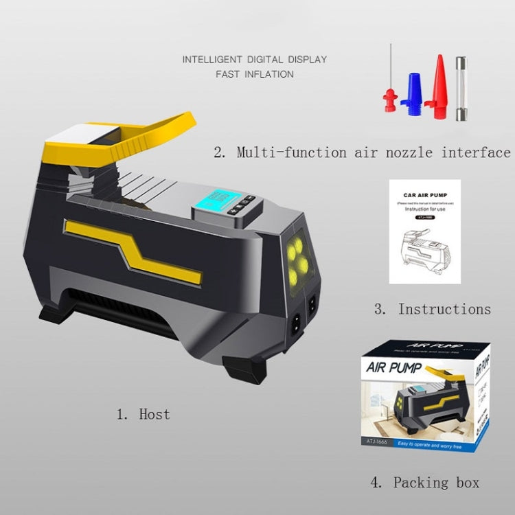 Multifunctional Vehicle-Mounted High-Power Digital Display LED Lighting Air Pump, Specification: Car 12V Digital - Inflatable Pump by PMC TechLife | Online Shopping South Africa | PMC TechLife