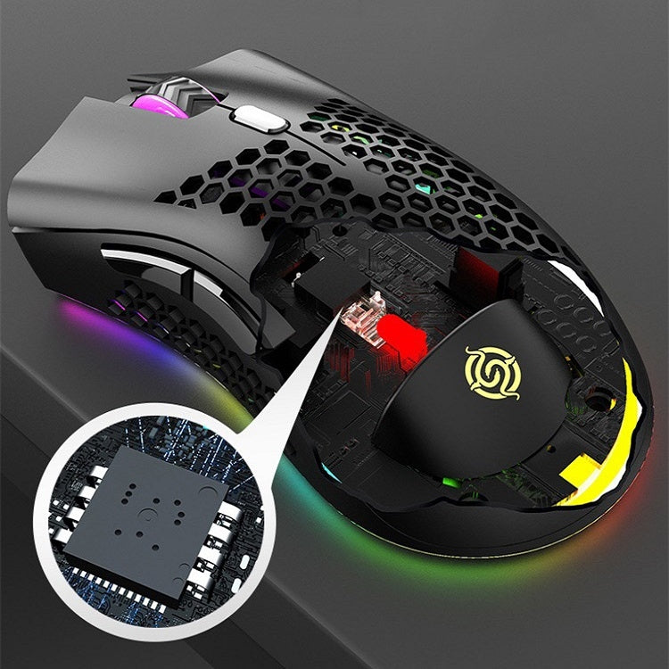 K-Snake BM600 1600 DPI 7-keys Hollow Lightweight Wireless Charging RGB Colorful Gaming Mouse(Wireless BM600 Black) - Wireless Mice by K-Snake | Online Shopping South Africa | PMC Jewellery | Buy Now Pay Later Mobicred