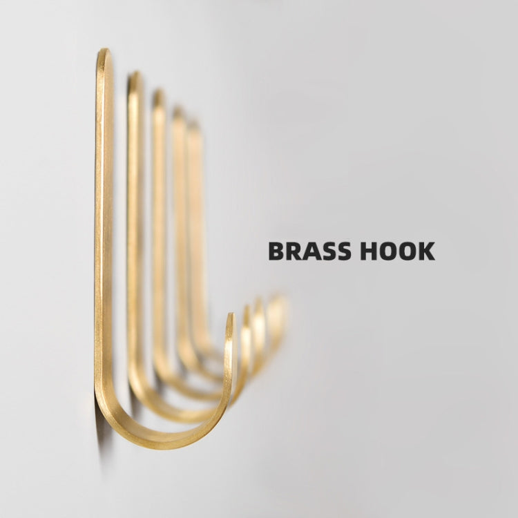 Brass Gold Color Brushed Hook Punch-Free Metal Hanging Hook, Specification: Small - Shelf & Hooks by PMC Jewellery | Online Shopping South Africa | PMC Jewellery