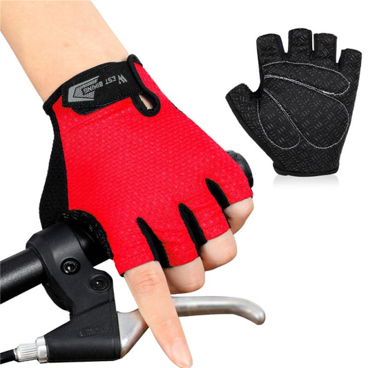 WEST BIKING YP0211218 Cycling Breathable Short Gloves Non-Slip Half Finger Gloves, Size: M(Red) - Cycling Gloves by WEST BIKING | Online Shopping South Africa | PMC Jewellery | Buy Now Pay Later Mobicred