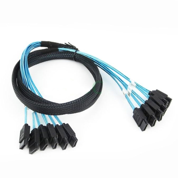 Mini SAS to SATA Data Cable With Braided Net Computer Case Hard Drive Cable,specification: 6SATA-1m - eSATA & SATA & IDE by PMC Jewellery | Online Shopping South Africa | PMC Jewellery | Buy Now Pay Later Mobicred