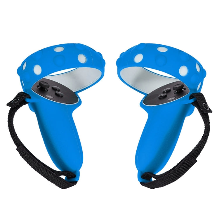 2 Sets GS092 Handle Controller Silicone Protective Cover Anti-Fall And Anti-Lost All-Inclusive Cover For Oculus Quest 2(Blue) - VR Accessories by PMC Jewellery | Online Shopping South Africa | PMC Jewellery | Buy Now Pay Later Mobicred