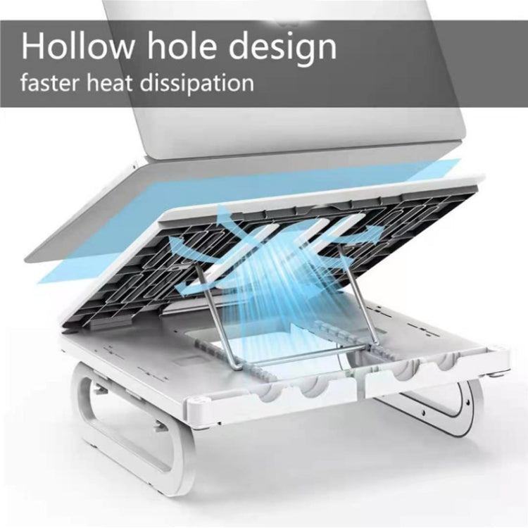 A23 Foldable Notebook Stand With 10-Speed Adjustment Computer Cooling Lifting Stand, Colour: Regular (White) - Laptop Stand by PMC Jewellery | Online Shopping South Africa | PMC Jewellery | Buy Now Pay Later Mobicred