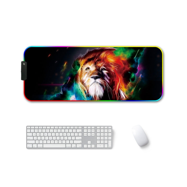 250x350x4mm F-01 Rubber Thermal Transfer RGB Luminous Non-Slip Mouse Pad(Colorful Lion) - Mouse Pads by PMC Jewellery | Online Shopping South Africa | PMC Jewellery | Buy Now Pay Later Mobicred