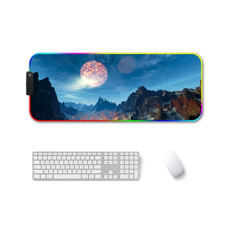 260x390x4mm F-01 Rubber Thermal Transfer RGB Luminous Non-Slip Mouse Pad(Snow Peak) - Mouse Pads by PMC Jewellery | Online Shopping South Africa | PMC Jewellery | Buy Now Pay Later Mobicred