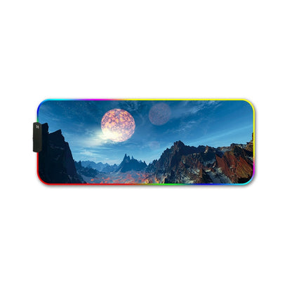 260x390x4mm F-01 Rubber Thermal Transfer RGB Luminous Non-Slip Mouse Pad(Snow Peak) - Mouse Pads by PMC Jewellery | Online Shopping South Africa | PMC Jewellery | Buy Now Pay Later Mobicred