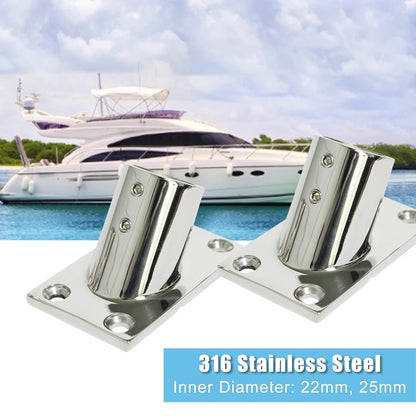 Thicken 316 Stainless Steel 60-Degree Square Tube Base Marine Boat Hardwares, Specifications: 22mm - Marine Accessories & Parts by PMC Jewellery | Online Shopping South Africa | PMC Jewellery | Buy Now Pay Later Mobicred