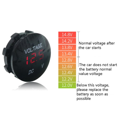 DC12-24V Automotive Battery DC Digital Display Voltage Meter Modified Measuring Instrument(Red Light) - Clocks & Car Meters by PMC Jewellery | Online Shopping South Africa | PMC Jewellery | Buy Now Pay Later Mobicred