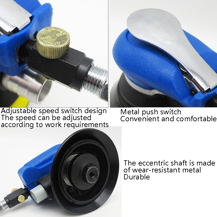 Pneumatic Sandpaper Machine Car Polishing Machine Grinding Machine Waxing Machine, Model: 6inch Regular - Polishing Machine & Accessories by PMC TechLife | Online Shopping South Africa | PMC TechLife | Buy Now Pay Later Mobicred