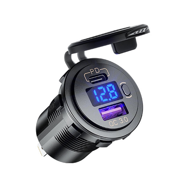 12V Modified Car USB Charger With Voltage Display PD QC3.0 Socket(With 60cm Line Green Light) - DIY Modified Charger by PMC Jewellery | Online Shopping South Africa | PMC Jewellery | Buy Now Pay Later Mobicred