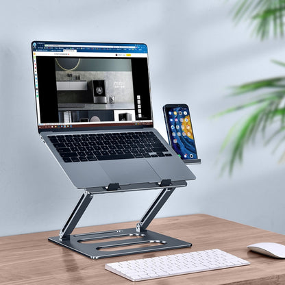 Oatsbasf Z08 Metal Notebook Support Adjustable Desktop Increase Notebook Stand(Gray) - Laptop Stand by Oatsbasf | Online Shopping South Africa | PMC Jewellery | Buy Now Pay Later Mobicred