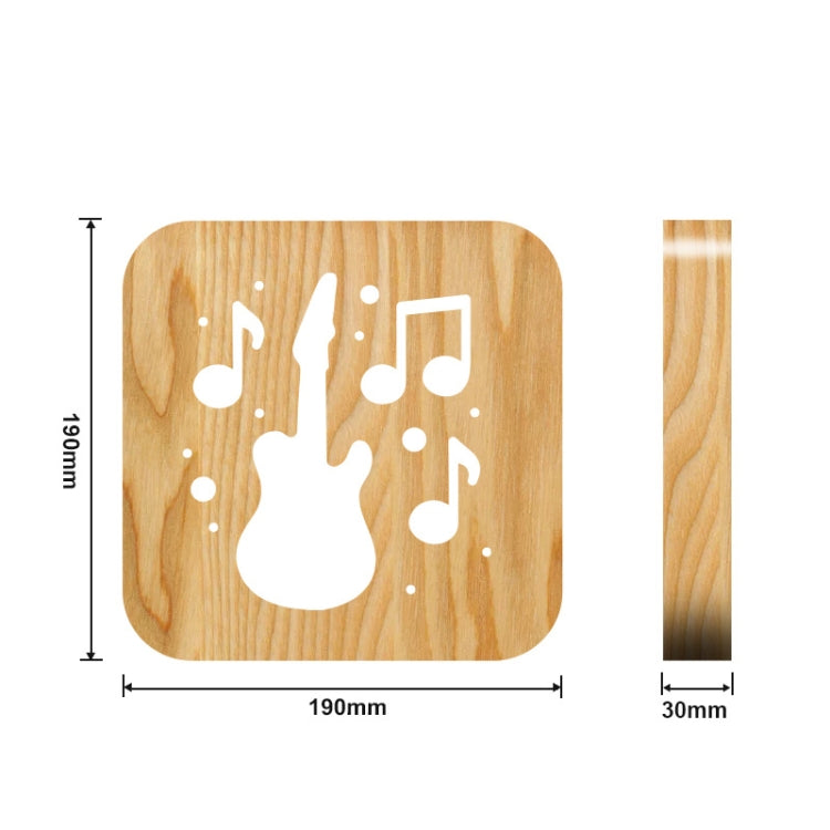 FS-T1877W 2.5W Guitar Shape Solid Wood Table Lamp LED Night Light(Warm White Light) - Night Lights by PMc TechLife | Online Shopping South Africa | PMc TechLife | Buy Now Pay Later Mobicred