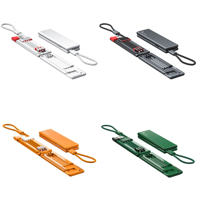 Oatsbasf 03083 Portable Multi-Function Micro USB + USB-C / Type-C + 8 Pin 3 in 1 Charging Cable(Gray) - free shipping - PMC Jewellery - Order now!