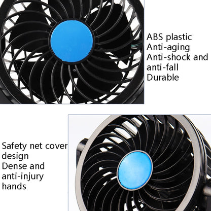 Car Fan Portable Mini Adjustable Car Double-Headed Electric Fan, Colour: Blue USB Universal - Heating & Fans by PMC Jewellery | Online Shopping South Africa | PMC Jewellery | Buy Now Pay Later Mobicred