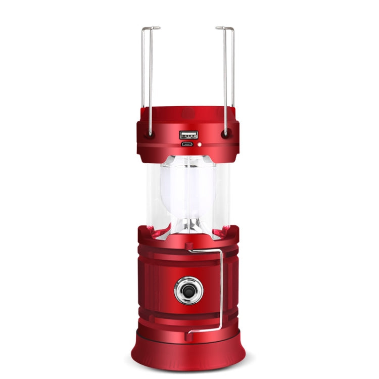 5803 Solar Camping Lamp Outdoor LED Emergency Portable Light Support USB Output(Red) - Camping Lighting by PMC TechLife | Online Shopping South Africa | PMC TechLife | Buy Now Pay Later Mobicred