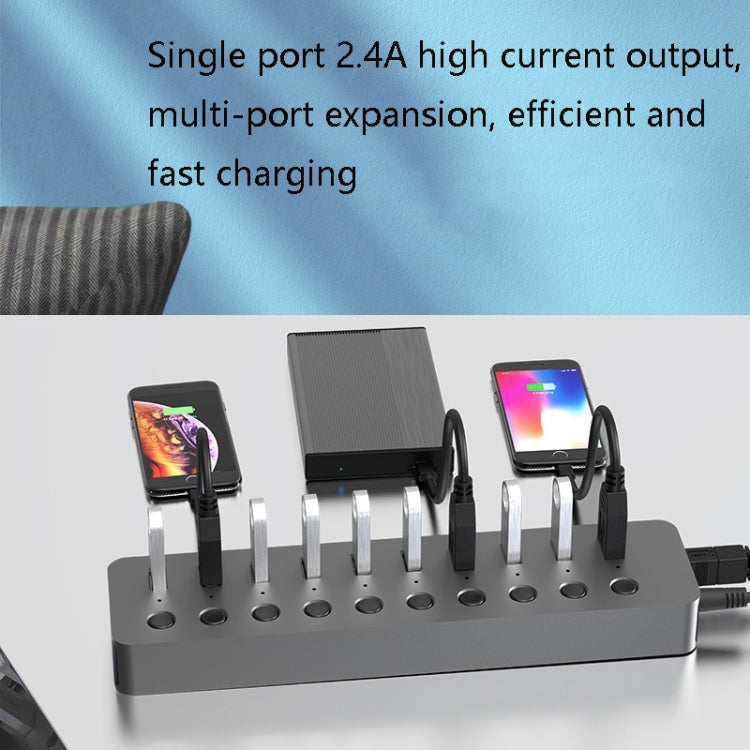 Blueendless USB Splitter Aluminum Alloy QC Fast Charge Expander, Number of interfaces: 7-port (12V2A Power) - USB HUB by Blueendless | Online Shopping South Africa | PMC Jewellery | Buy Now Pay Later Mobicred