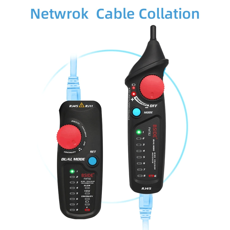 BSIDE FWT82 Analog And Digital Dual-Mode Anti-Interference Intelligent Line Finder Network Cable Tracker - Lan Cable and Tools by BSIDE | Online Shopping South Africa | PMC Jewellery | Buy Now Pay Later Mobicred