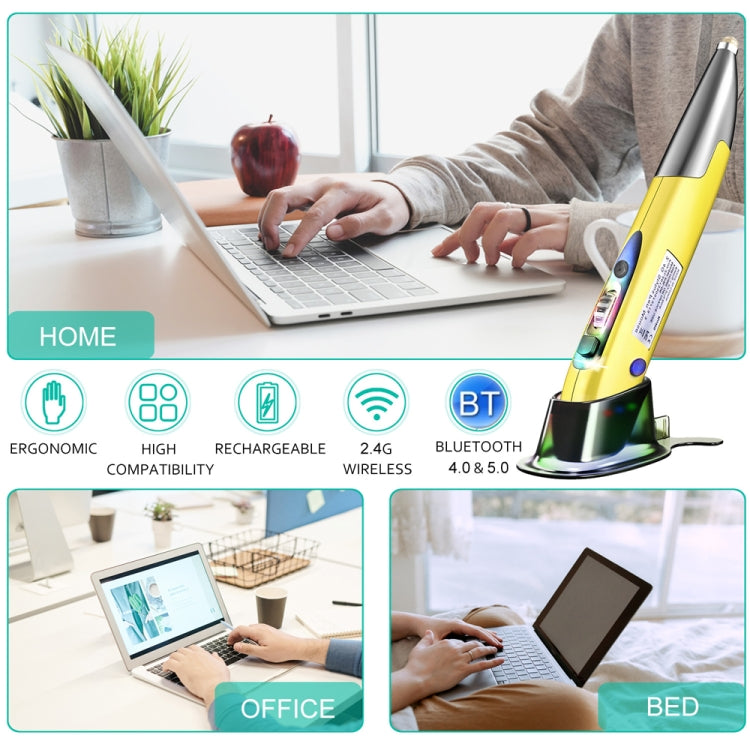 PR-A19 2.4GHz Wireless Charging Bluetooth Mouse Pen Type Shining Quiet Mouse(Blue) - Wireless Mice by PMC Jewellery | Online Shopping South Africa | PMC Jewellery | Buy Now Pay Later Mobicred