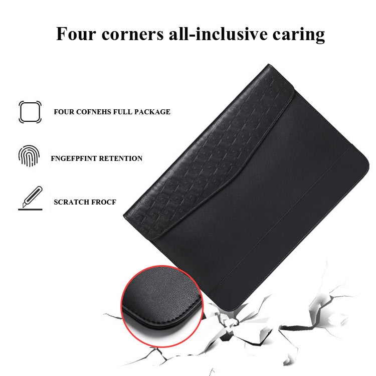 Horizontal  Embossed Notebook Liner Bag Ultra-Thin Magnetic Holster, Applicable Model: 13-14 inch( Black) - 13.3 inch by PMC Jewellery | Online Shopping South Africa | PMC Jewellery | Buy Now Pay Later Mobicred