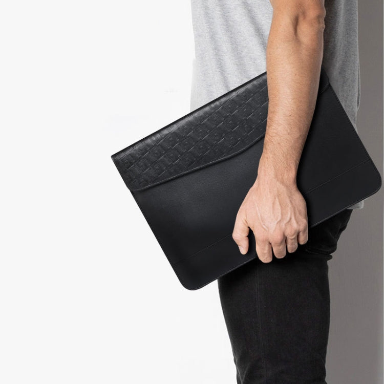 Horizontal  Embossed Notebook Liner Bag Ultra-Thin Magnetic Holster, Applicable Model: 13-14 inch( Black) - 13.3 inch by PMC Jewellery | Online Shopping South Africa | PMC Jewellery | Buy Now Pay Later Mobicred