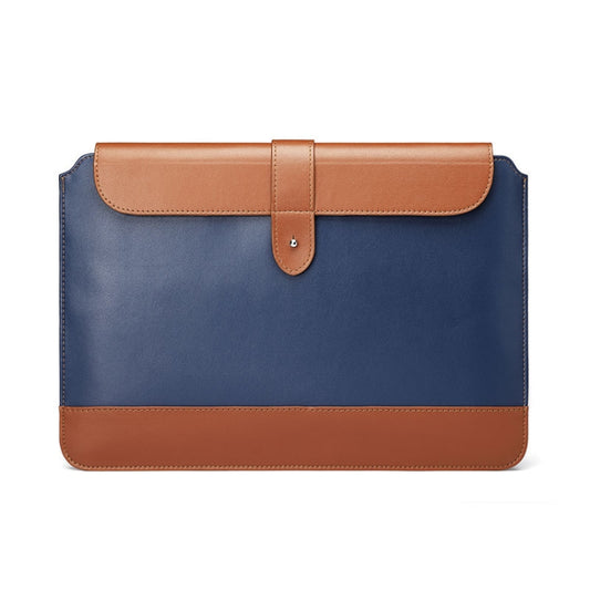 Horizontal Microfiber Color Matching Notebook Liner Bag, Style: Liner Bag  (Blue + Brown), Applicable Model: 13  -14 Inch - 13.3 inch by PMC Jewellery | Online Shopping South Africa | PMC Jewellery | Buy Now Pay Later Mobicred