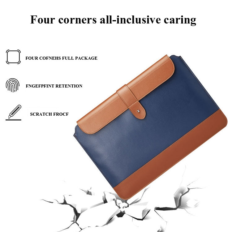 Horizontal Microfiber Color Matching Notebook Liner Bag, Style: Liner Bag+Power Bag(Blue + Brown), Applicable Model: 13  -14 Inch - 13.3 inch by PMC Jewellery | Online Shopping South Africa | PMC Jewellery | Buy Now Pay Later Mobicred