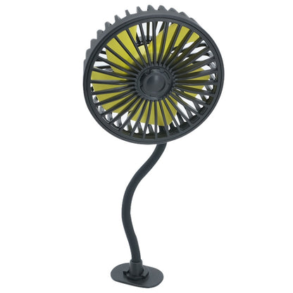 F408 Car Silicone Hose Fan Multi-Angle Adjustment USB Fan(Black) - Heating & Fans by PMC Jewellery | Online Shopping South Africa | PMC Jewellery | Buy Now Pay Later Mobicred