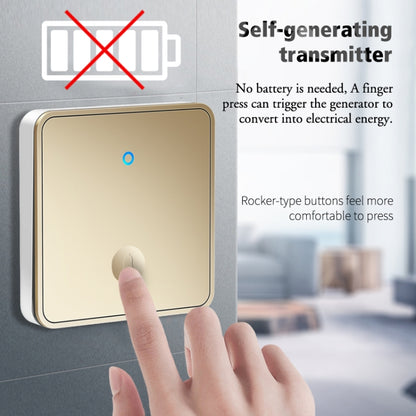 CACAZI FA50 1 For 1 Push-button Self-generating Wireless Doorbell, Plug:EU Plug(Gold) - Wireless Doorbell by CACAZI | Online Shopping South Africa | PMC Jewellery | Buy Now Pay Later Mobicred