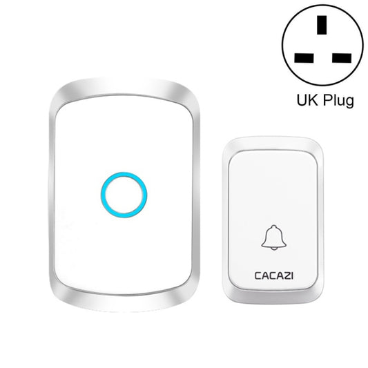 CACAZI A50 1 For 1 Wireless Music Doorbell without Battery, Plug:UK Plug(White) - Wireless Doorbell by CACAZI | Online Shopping South Africa | PMC Jewellery