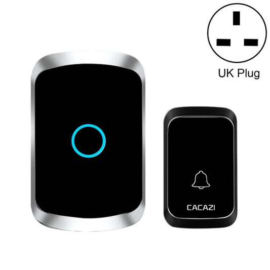 CACAZI A50 1 For 1 Wireless Music Doorbell without Battery, Plug:UK Plug(Black) - Wireless Doorbell by CACAZI | Online Shopping South Africa | PMC Jewellery
