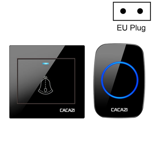 CACAZI H10 1 For 1 Wireless Smart Doorbell without Battery, Plug:EU Plug(Black) - Wireless Doorbell by CACAZI | Online Shopping South Africa | PMC Jewellery