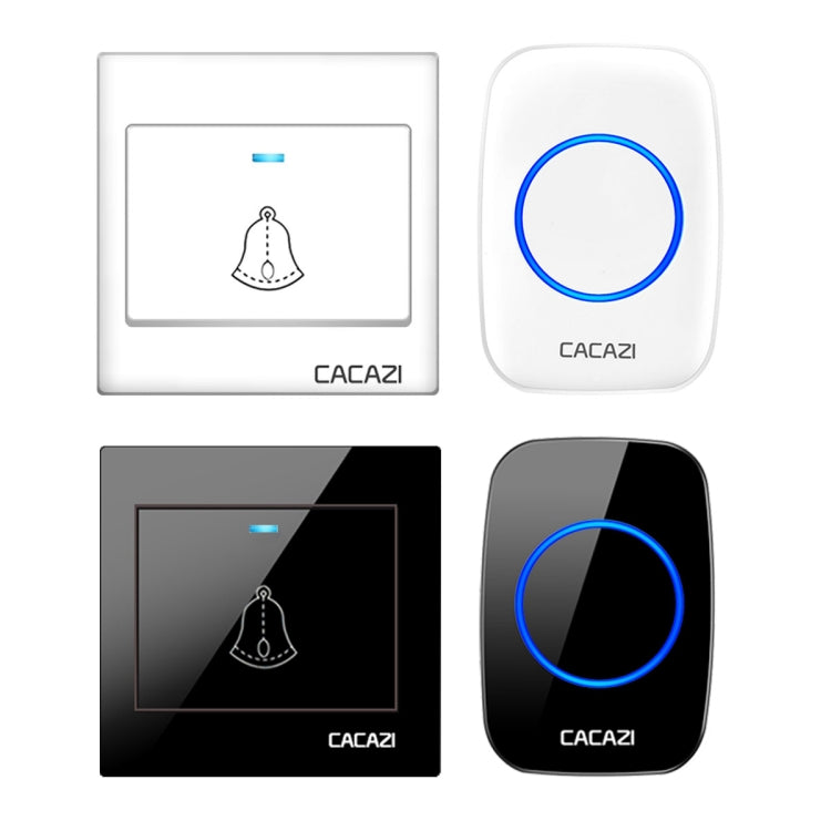 CACAZI H10 1 For 1 Wireless Smart Doorbell without Battery, Plug:EU Plug(Black) - Wireless Doorbell by CACAZI | Online Shopping South Africa | PMC Jewellery