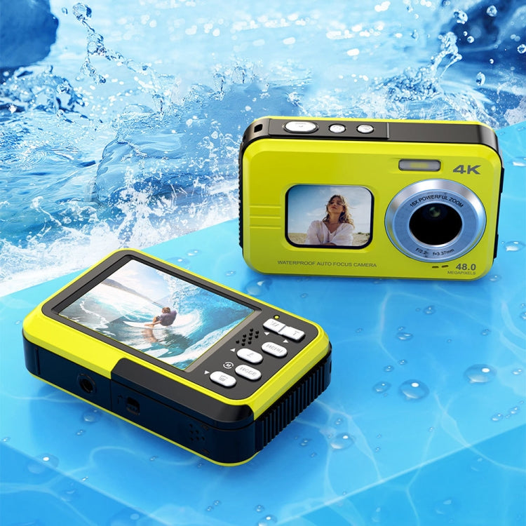 WDC901 3.5m Waterproof 48MP HD Dual Screen Outdoor Sports Digital Camera EU Plug(Green) - Children Cameras by PMC Jewellery | Online Shopping South Africa | PMC Jewellery | Buy Now Pay Later Mobicred