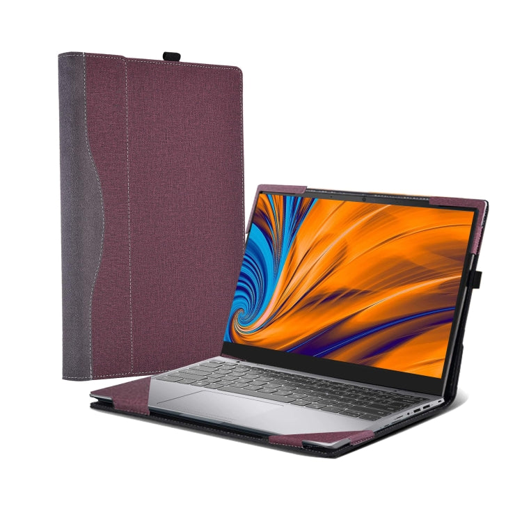 For Samsung Galaxy Book 4 Ultra 16 Inch Leather Laptop Anti-Fall Protective Case(Wine Red) - 15.6 - 17 inch by PMC Jewellery | Online Shopping South Africa | PMC Jewellery | Buy Now Pay Later Mobicred