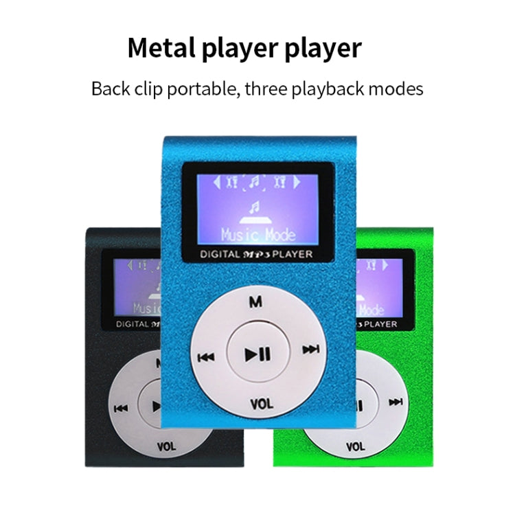 128M+Earphone+Cable Mini Lavalier Metal MP3 Music Player with Screen(Silver Gray) - MP3 Player by PMC TechLife | Online Shopping South Africa | PMC TechLife