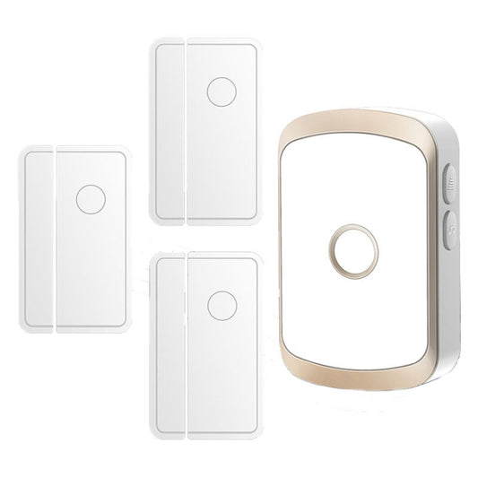 CACAZI M20 1 For 3 Split Type Door Opening Sensor Reminder Smart Wireless Doorbell Alarm, Style: EU Plug(Gold) - Wireless Doorbell by CACAZI | Online Shopping South Africa | PMC Jewellery