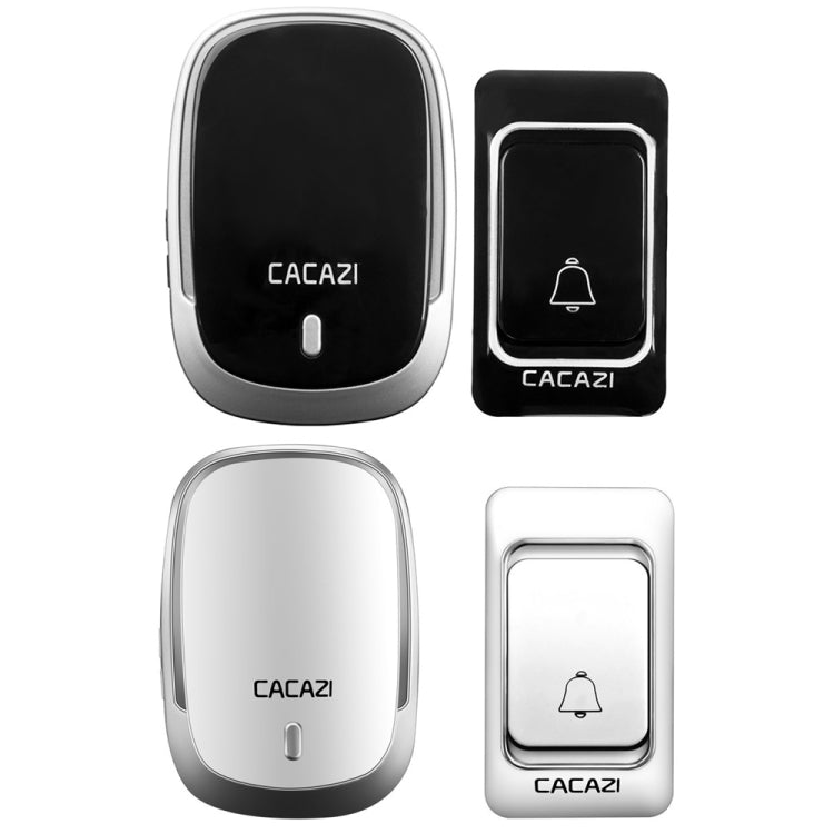 CACAZI Smart Waterproof Music Wireless Doorbell Multifunctional Pager, Style: EU Plug(Silver) - Wireless Doorbell by CACAZI | Online Shopping South Africa | PMC Jewellery
