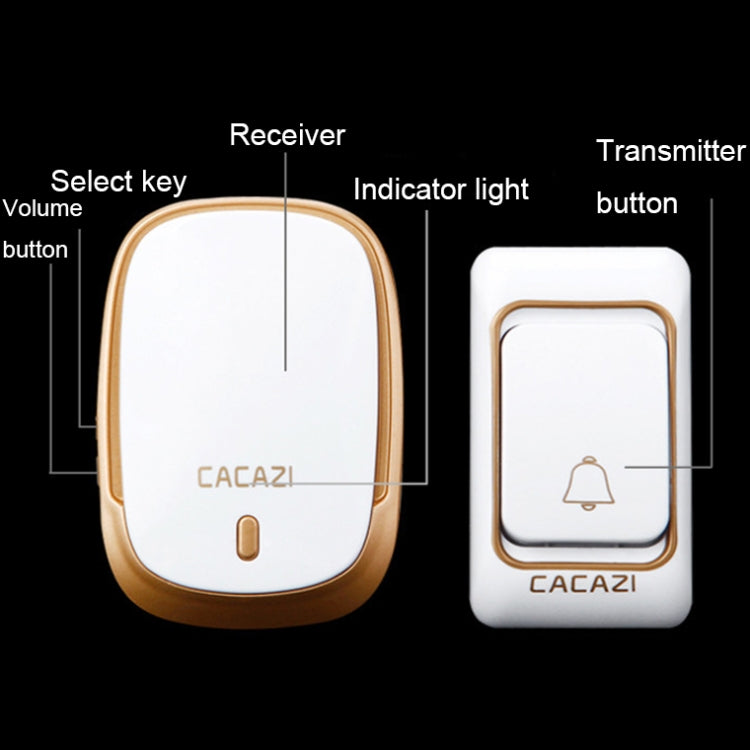 CACAZI Smart Waterproof Music Wireless Doorbell Multifunctional Pager, Style: UK Plug(Black) - Wireless Doorbell by CACAZI | Online Shopping South Africa | PMC Jewellery | Buy Now Pay Later Mobicred