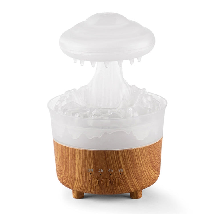 V50 Desktop Colorful Night Light Humidifier Wood Grain Water Drop Aroma Diffuser, Spec: AU Plug(White) - free shipping - PMC TechLife - Order now!