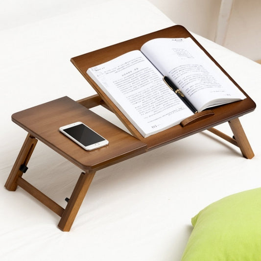 741ZDDNZ Bed Use Folding Height Adjustable Laptop Desk Dormitory Study Desk, Specification: Classic Tea Color 64cm Thick Bamboo - Laptop Stand by PMC Jewellery | Online Shopping South Africa | PMC Jewellery | Buy Now Pay Later Mobicred