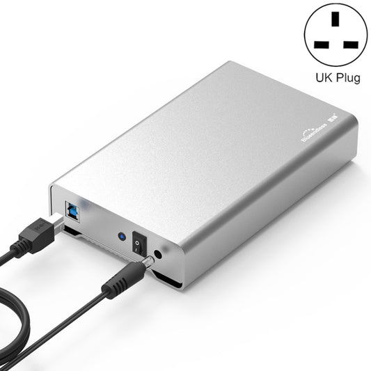 Blueendless U35Q 3.5 Inch Full Metal Mobile Hard Disk Box Type-C/Usb3.0 SATA Serial Desktop PC External Hard Disk Box UK Plug (USB 3.0) - HDD Enclosure by Blueendless | Online Shopping South Africa | PMC Jewellery | Buy Now Pay Later Mobicred