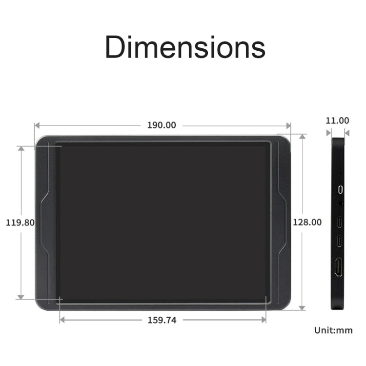 Waveshare 8 Inch 2K IPS 1536��2048 Optical Bonding Toughened Glass Panel Touch Display, Plug:US Plug - Modules Expansions Accessories by PMC TechLife | Online Shopping South Africa | PMC TechLife | Buy Now Pay Later Mobicred