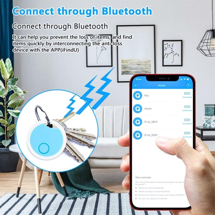2 PCS S8 Round Bluetooth Anti-Lost Device Key Luggage Tracking Device Two-Way Alarm(Pink) - Anti-lost Alarm by PMc TechLife | Online Shopping South Africa | PMc TechLife | Buy Now Pay Later Mobicred