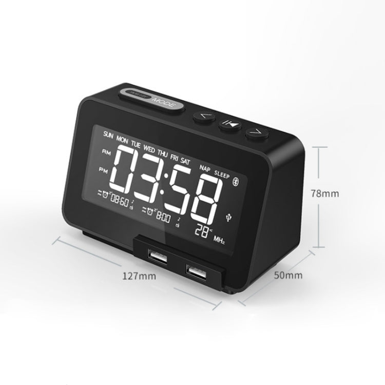 K5 Wireless Bluetooth Speaker Desktop Alarm Clock Radio, Specification: US Plug(Black) - Desktop Speaker by PMC Jewellery | Online Shopping South Africa | PMC Jewellery | Buy Now Pay Later Mobicred