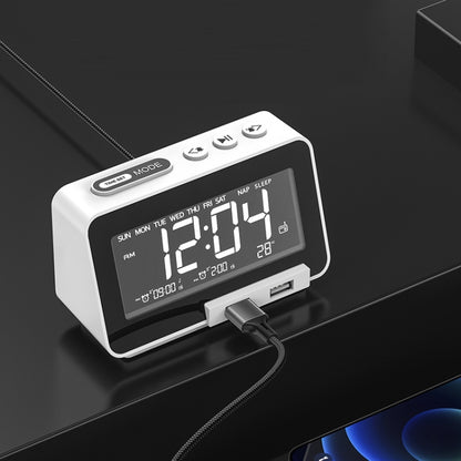 K5 Wireless Bluetooth Speaker Desktop Alarm Clock Radio, Specification: EU Plug(White) - Desktop Speaker by PMC Jewellery | Online Shopping South Africa | PMC Jewellery | Buy Now Pay Later Mobicred